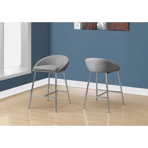 41" x 41" x 59.5" Grey, Foam, Metal, Polyester - Barstool 2pcs
