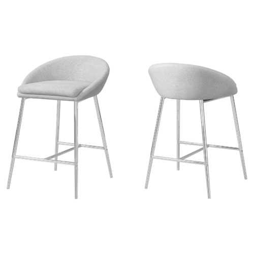 41" x 41" x 59.5" Grey, Foam, Metal, Polyester - Barstool 2pcs