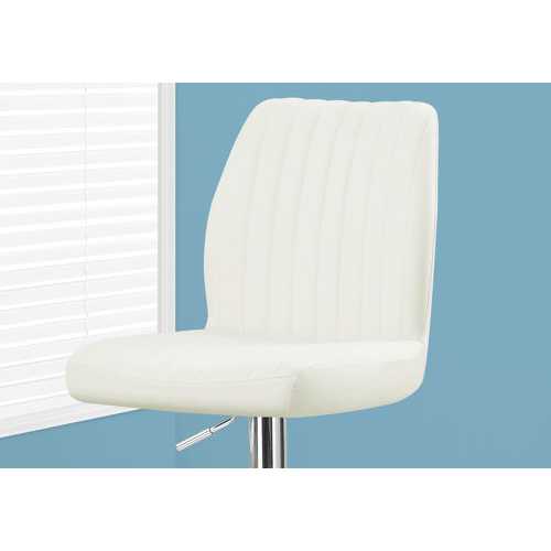 44" x 35'.5" x 80" White, Foam, Metal, Leather-Look - Barstool - 2pcs
