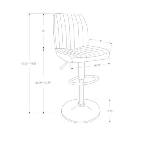 44" x 35'.5" x 80" White, Foam, Metal, Leather-Look - Barstool - 2pcs