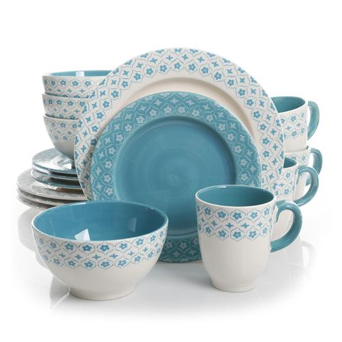 Gibson General Store 16 Piece Cottage Chic Ceramic Dinnerware Set