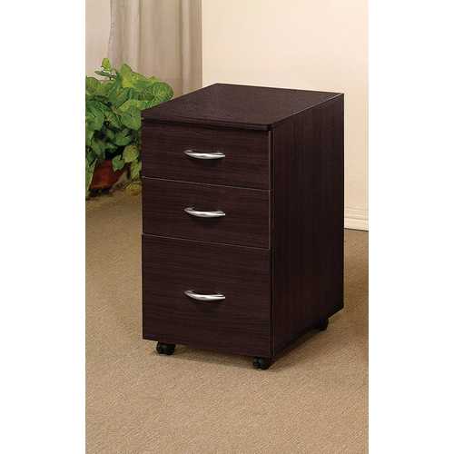 16" X 19" X 27" Espresso 3 Drawer File Cabinet