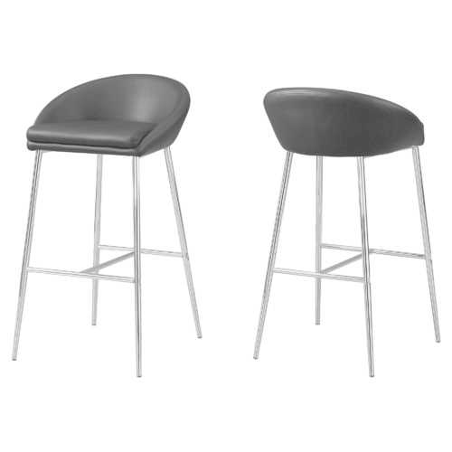 41" x 41" x 71'.5" Black, Foam, Metal, Leather-Look - Barstool set of 2