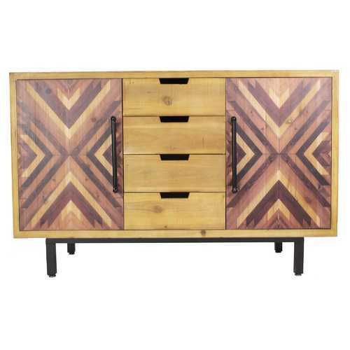 47'.25" X 15'.75" X 30" Brown MDF Contemporary Wooden Sideboard Cabinet