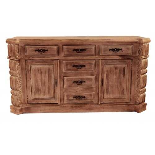 81" X 26" X 45" White Wash Wood Buffet