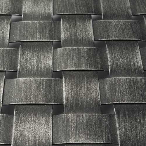 S/2 Grey Polish Metal With Woven Tottom And Open Sides Trays