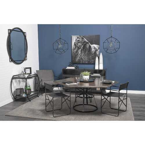 S/2 Gray Metal With Circle Handle Trays