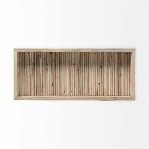 S/2 Natural Brown Wood With Grains And Knots Highlight Trays