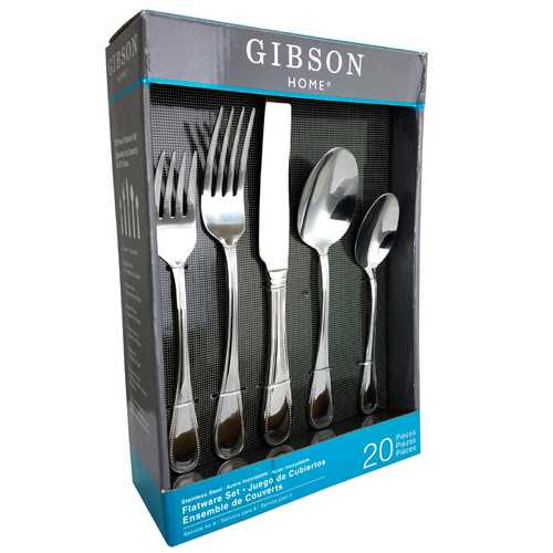 Gibson Home Graylyn 20 Piece Stainless Steel Flatware Set