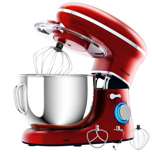 6.3 Quart Tilt-Head Food Stand Mixer 6 Speed 660W-Red