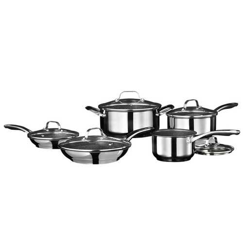 Starfrit Stainless Steel Non-stick 10-piece Cookware Set With Stainless Steel Handles (pack of 1 Ea)